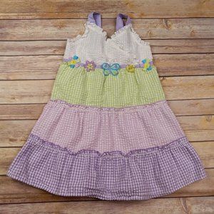Jenny & Me 4T Tiered Sundress Gingham Seersucker Dress